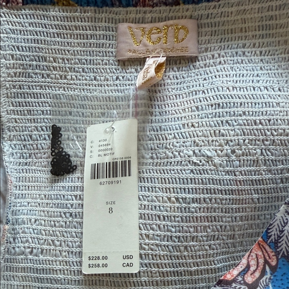 Anthropologie VERB Midi Sundress Vineyard Tiered Floral by Pallavi Singhee Sz 8 - Picture 10 of 11